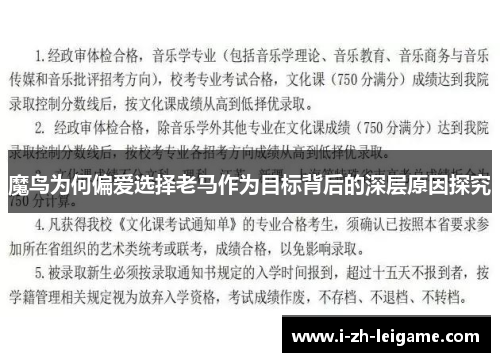 魔鸟为何偏爱选择老马作为目标背后的深层原因探究